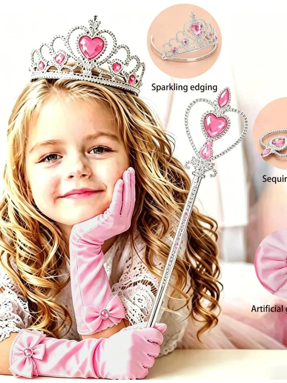 Princess Dress Up Set Accessories Presents for Kids Girls | Children Princess Ti